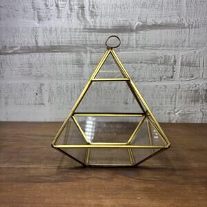 Geometric Brass Glass Terrarium